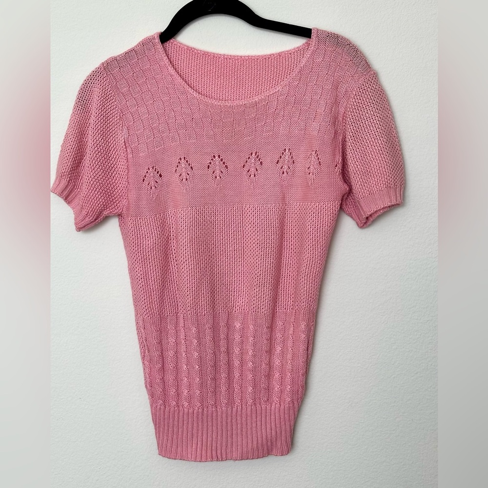 Vintage Pink Hand-knitted Women's Sweater